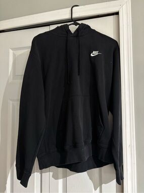 Nike Black Hoodie with White Swoosh Logo